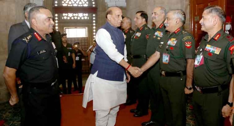 defense minister interacts with senior leadership of indian army