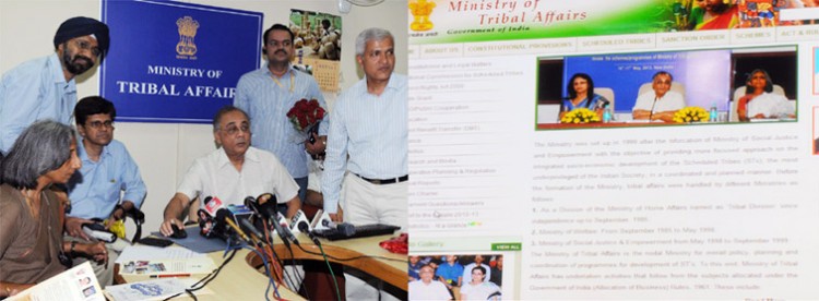 v. kishore chandra deo launching the new website of the ministry of tribal affairs