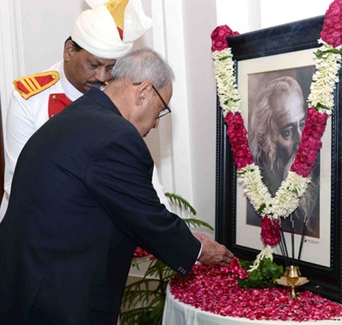 president's wreath on the birth anniversary of rabindranath