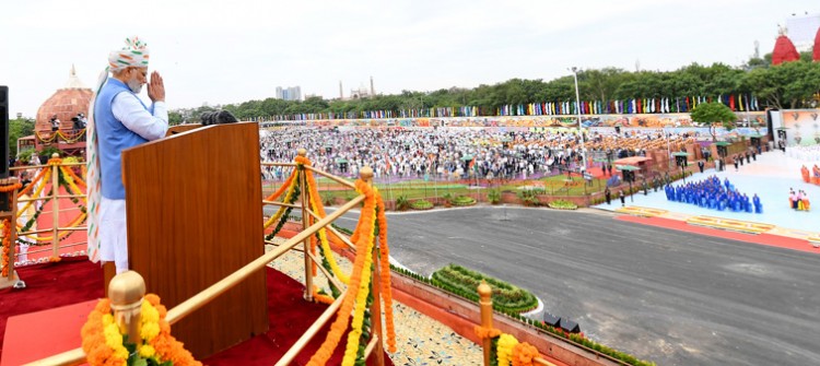 pm after addressing the 76th independence day from the ramparts of red fort