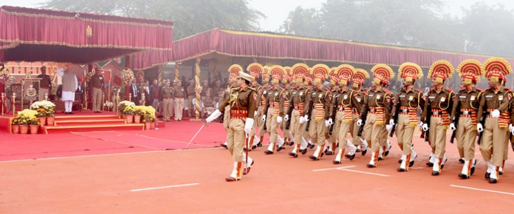 home minister takes salute of 56th parade of sashastra seema bal