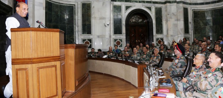defense minister rajnath singh in army commander conference