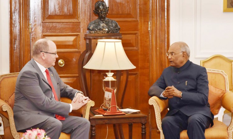 monaco prince albert ii meeting the president ramnath kovind