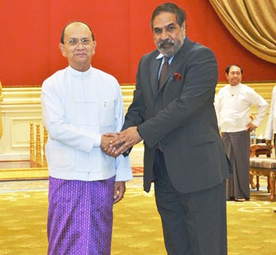 anand sharma and mr. u. thein sein, in nay pyi taw