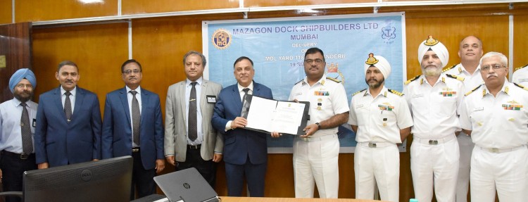 mdl submitted submarine khanderi to navy
