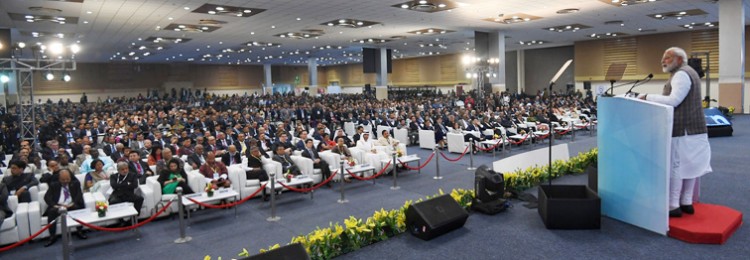 narendra modi delivering the inaugural address at the petrotech-2019