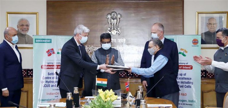 statement of intent between indian oil r&d and greenstat hydrogen
