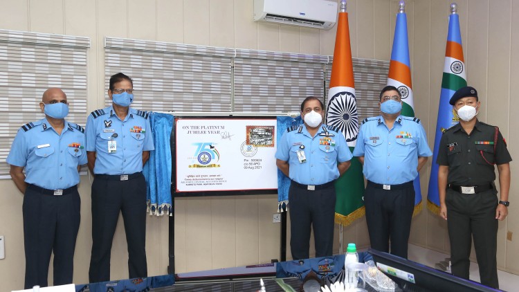 air chief marshal releasing the 'special day cover' at the air force central accounts office