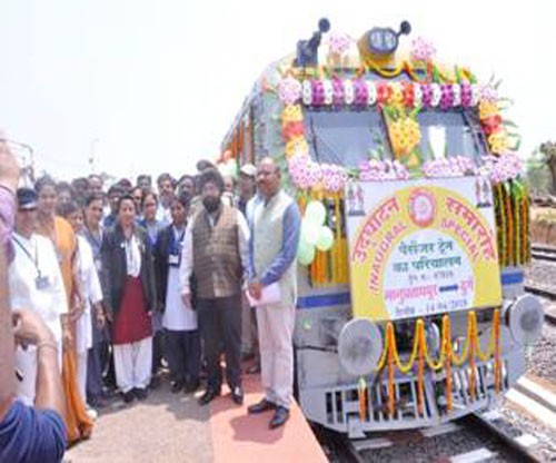 inauguration of passenger rail in bijapur