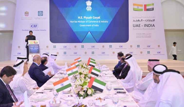 piyush goyal held a meeting with the india-uae business council