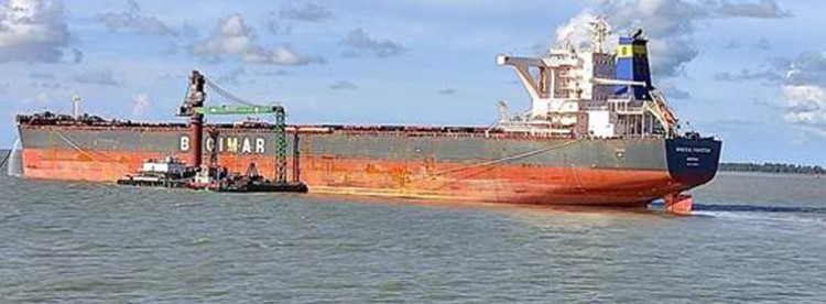 the first cape size ship reached sagar dock