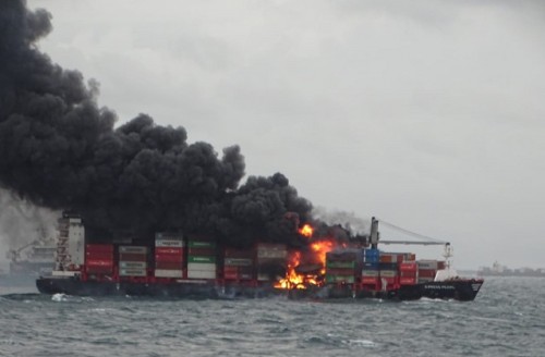 sri lankan container ship suffers major losses due to fire