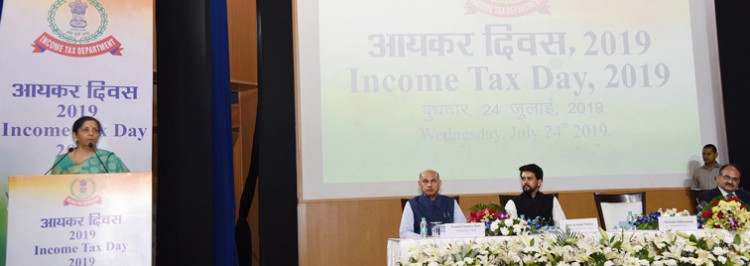 union finance minister's address at income tax day celebrations