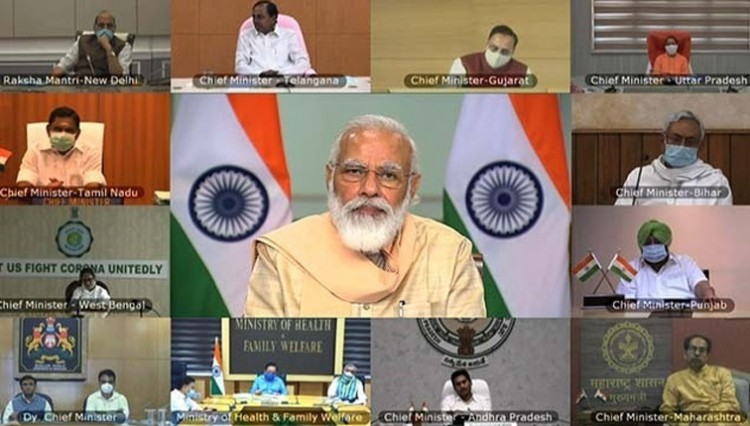 pm narendra modi interaction on the covid-19 situation with chief ministers of 10 states