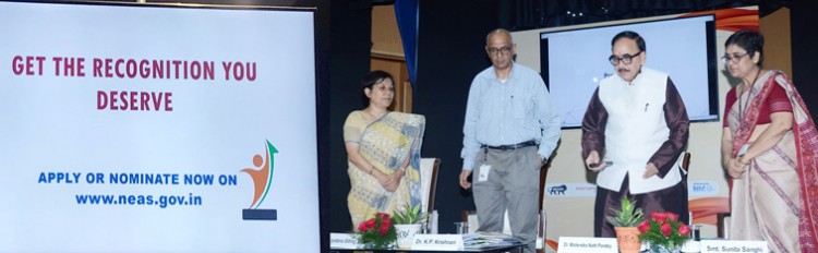 dr. mahendra nath pandey launching the website for nominations