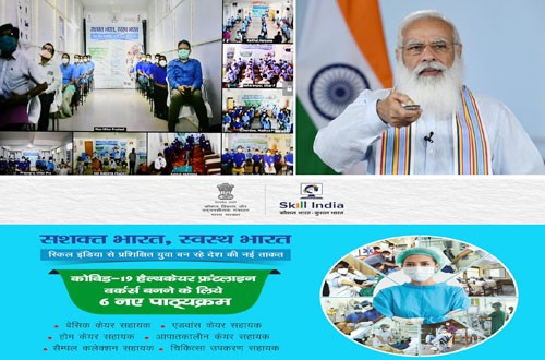 narendra modi launches the 'customized crash course programme for covid-19 frontline workers