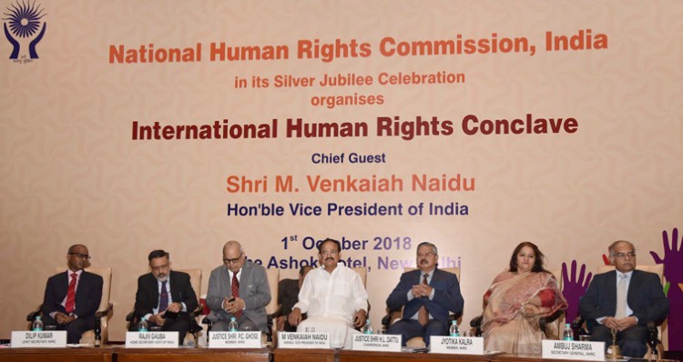 m. venkaiah naidu at an event to inaugurate the international human rights conclave