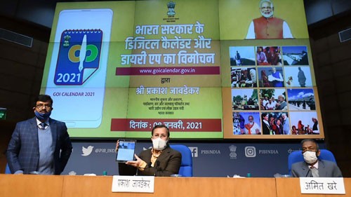 prakash javadekar launches the digital calendar & diary app of government of india