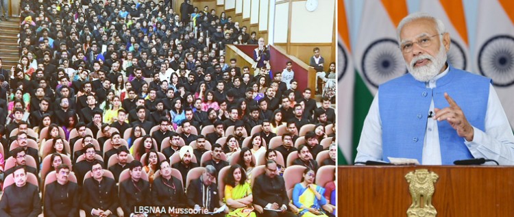 pm addressing the valedictory function of the 96th common foundation course at lbsnaa