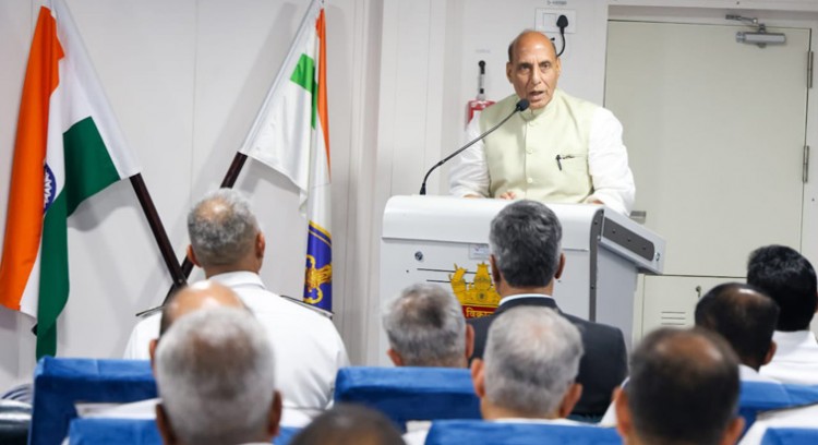 defense minister addressed the indian navy commanders' conference
