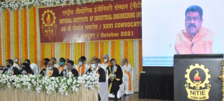 education minister addressing at the convocation ceremony of nitie mumbai