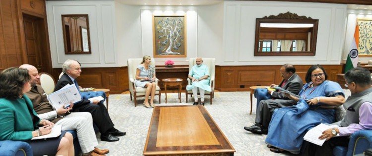 narendra modi meeting the queen maxima of the netherlands