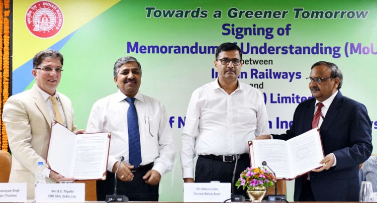indian railways made agreement with m / s gail india