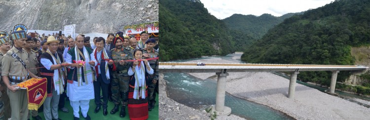 rajnath singh inaugurating sisseri river bridge connecting lower dibang valley with east siang