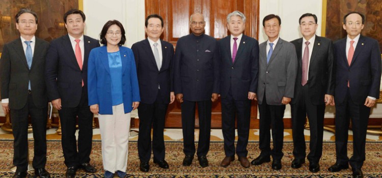 president ramnath kovid with parliamentary delegation from republic of korea
