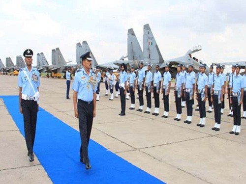 air marshal kulwant singh gill, inspection, bareilly air force station
