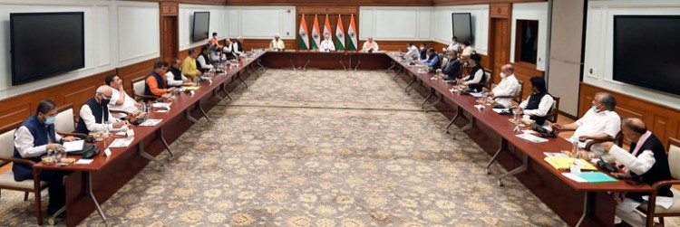narendra modi chairing the all-party meeting with various political leaders from jammu and kashmir