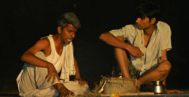 staged drama on the stories of premchand in hindu college