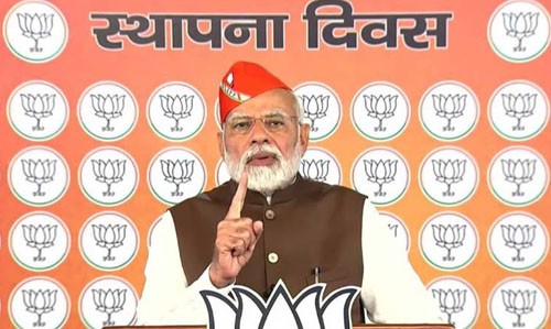 pm narendra modi address to workers on 42nd foundation day of bjp