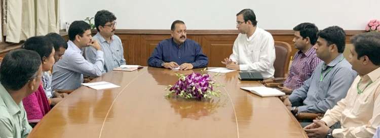 a delegation of iis officers, calling on the dr. jitendra singh
