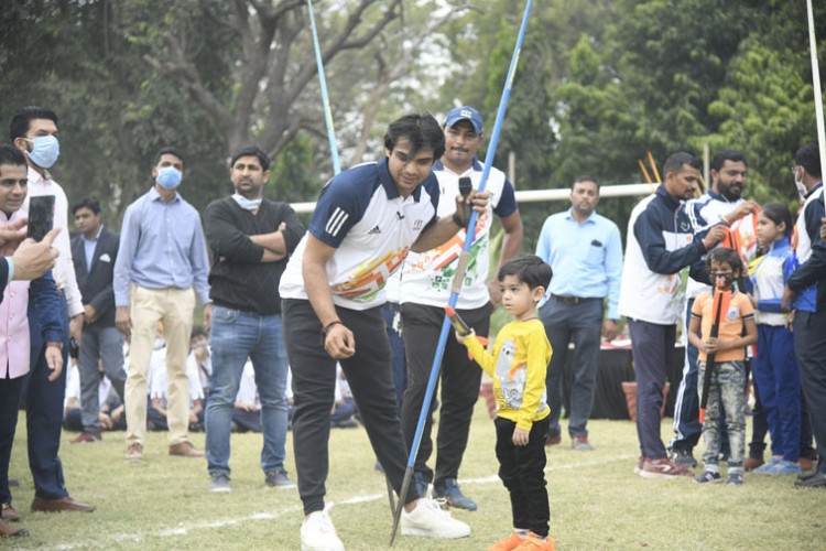 neeraj chopra starts off an ambitious outreach programme in ahmedabad