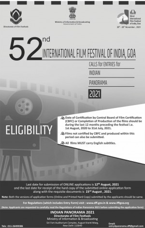 iffi announces call for entries for indian panorama 2021