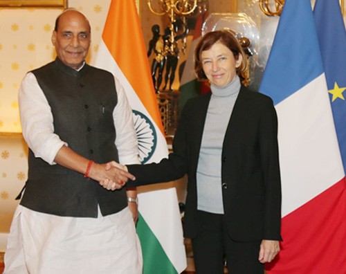 defense minister rajnath singh and french defense minister