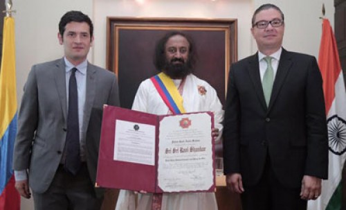 shree shree ravishankar honored in colombia