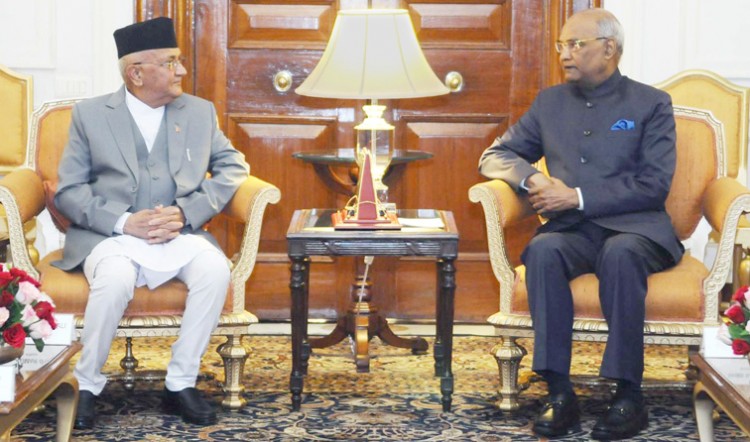 prime minister of nepal kp sharma oli and president ramnath kovid