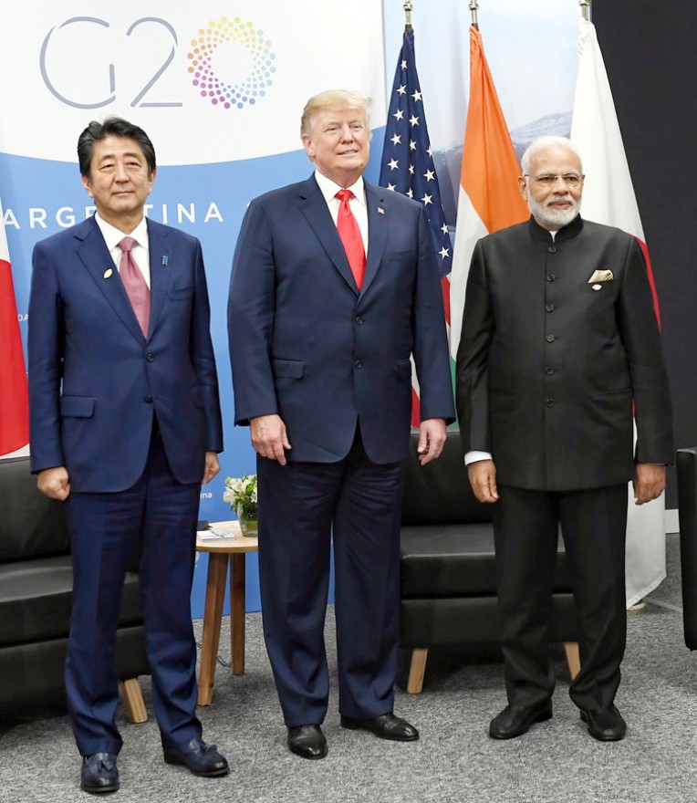 भारत जापान यूएस की त्रिपक्षीय बैठक