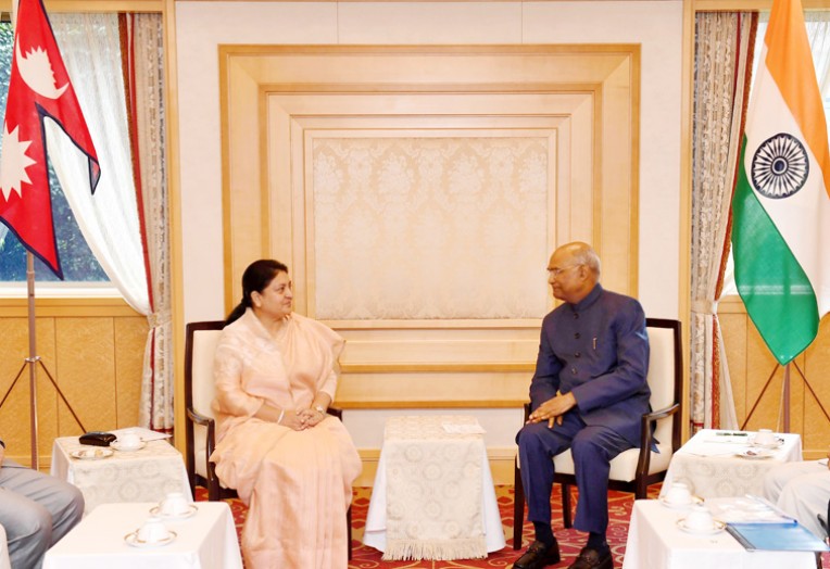 टोक्यो में नेपाल-भारत के राष्ट्रपति मिले