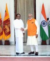 श्रीलंका के राष्‍ट्रपति और नरेंद्र मोदी