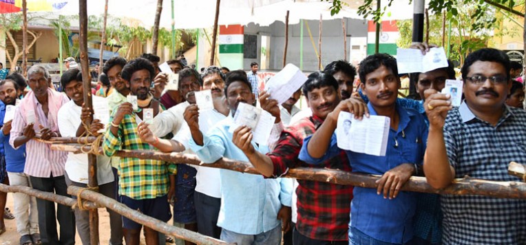 आंध्र प्रदेश के मंगलगिरी में चुनाव