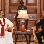 श्रीलंका के प्रधानमंत्री राष्ट्रपति से मिले